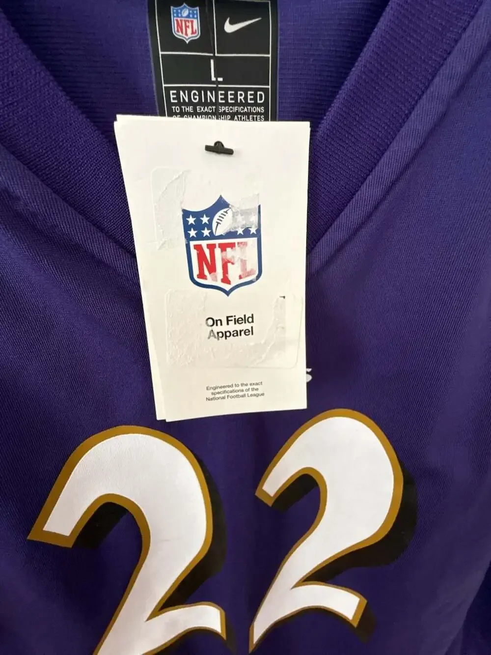 Nike Baltimore Ravens Derrick Henry #22 Purple Youth Football Jersey Size L
